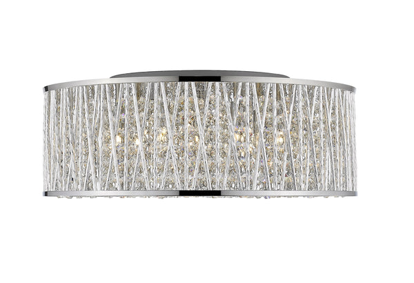 Terra 7 Light Flush Mount in Chrome Finish