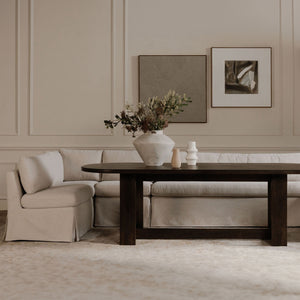 Moe's Fable L-Shape Dining Banquette with Slipcover, Beige
