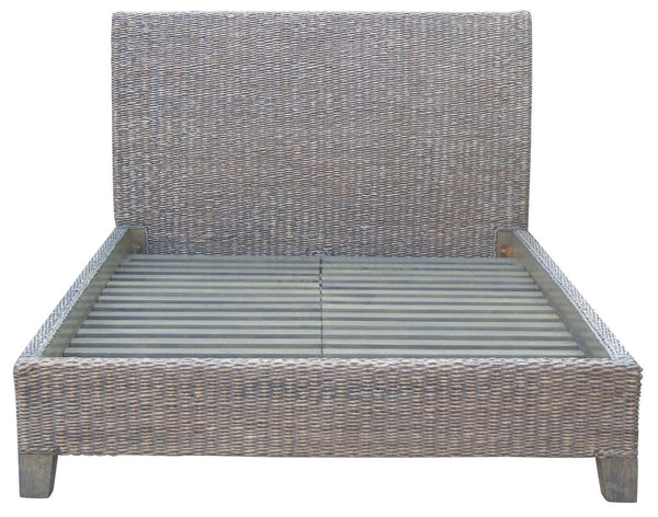 Kakai Banana Leaf King Bed-Grey Wash