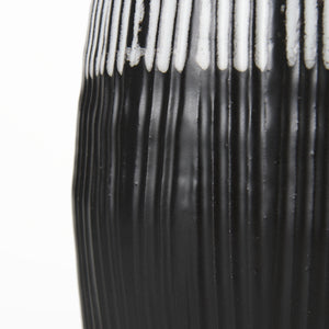 Tanami I Tall Dark Brown/White Ceramic Vase