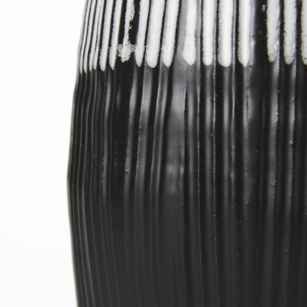 Tanami I Tall Dark Brown/White Ceramic Vase