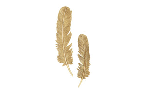 Feathers Wall Art, Gold Leaf, Set of 2, Large