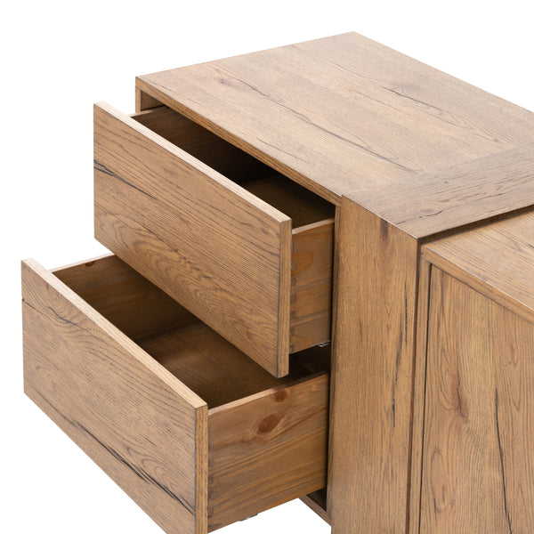 Fisher Media Console in Rustic Amber Oak