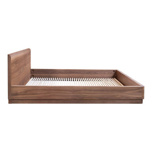 Moe's Round Off Queen Bed in Walnut Brown