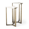 Atticus Marble and Antiqued Gold Metal Nesting Accent Tables (Set of 2)