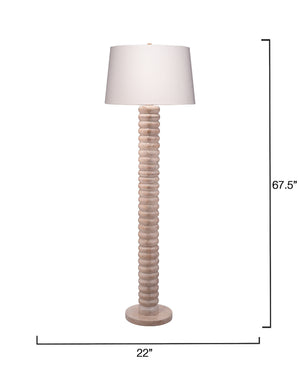 Abacus Mango Wood 1-Light Floor Lamp with Polyester Linen Shade
