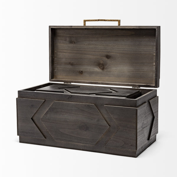 Cassia Set of 2 Brown Wooden Boxes