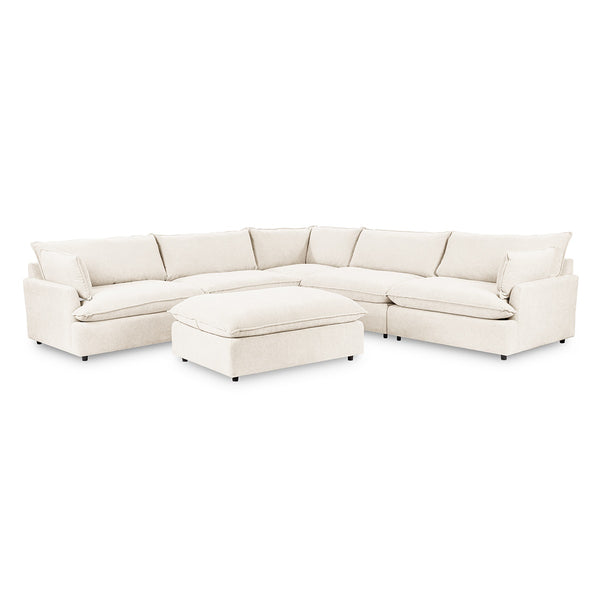 Caplan 6-Piece Modular Sectional w/ Ottoman in Elite-Ivory