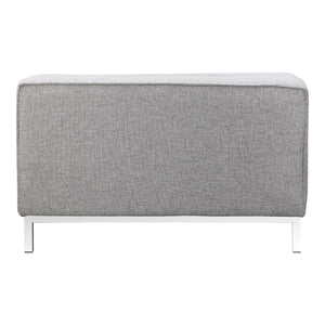 Covella Grey Storage Ottoman with Tufted Cushions