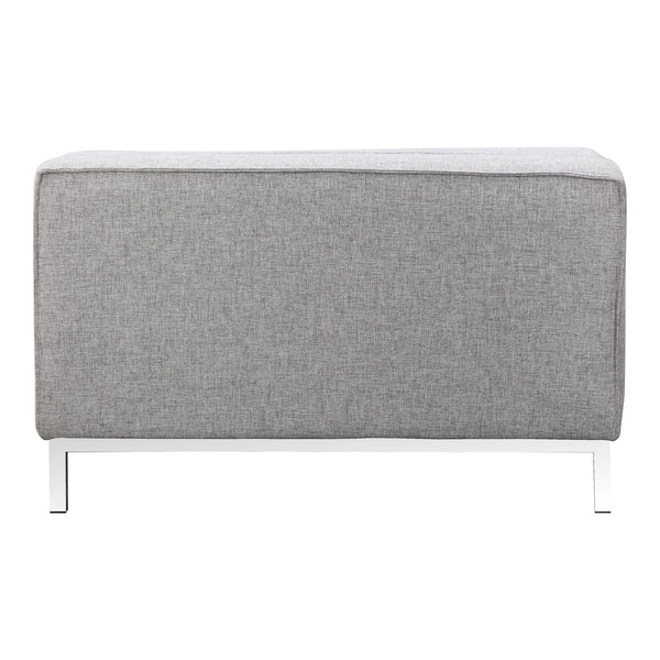 Covella Grey Storage Ottoman with Tufted Cushions