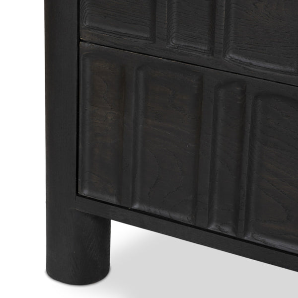 Ezri 6 Drawer Dresser - Carved Black Oak
