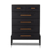 Rosedale 6 Drawer Tall Dresser - Ebony Oak Veneer