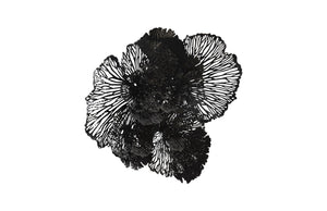 Flower Wall Art, Large, Black, Metal