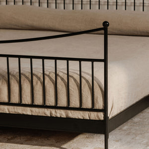 Moe's Monet Queen Bed Black with Curved Metal Frame