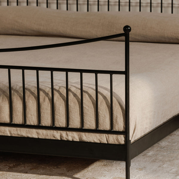 Moe's Monet Queen Bed Black with Curved Metal Frame