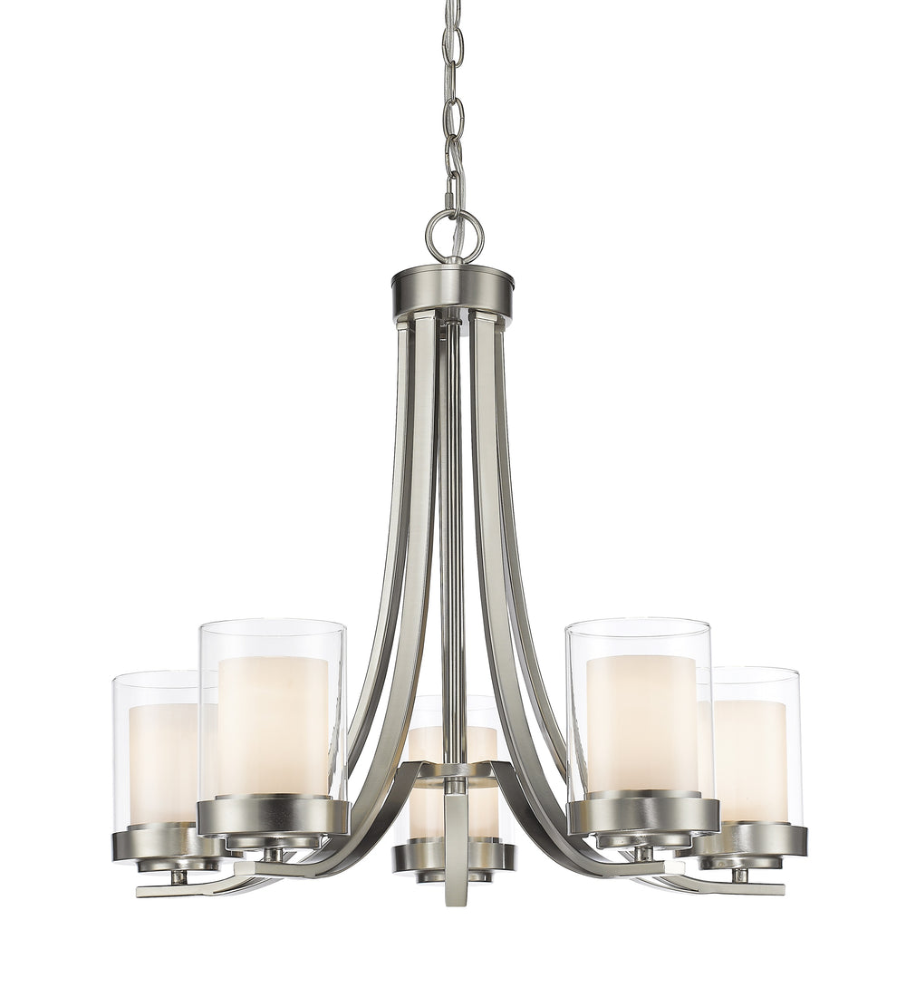 Willow 5 Light Chandelier in Brushed Nickel Finish