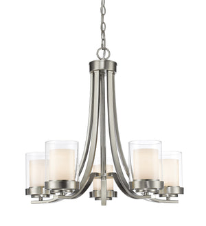 Willow 5 Light Chandelier in Brushed Nickel Finish