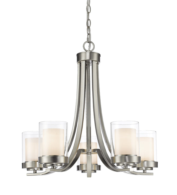 Willow 5 Light Chandelier in Brushed Nickel Finish