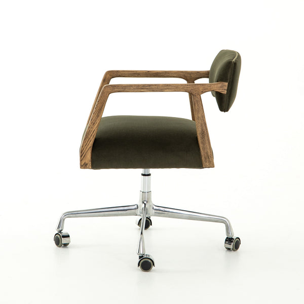 Tyler Traditional Desk Chair-Modern Velvet Loden