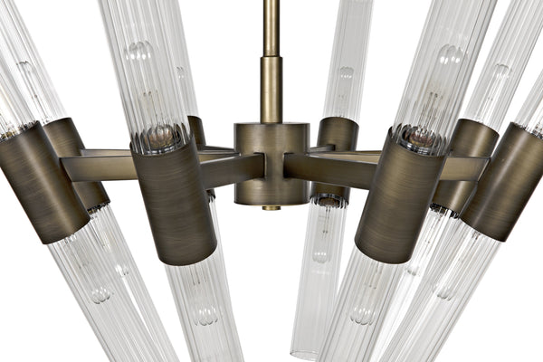 Moira Chandelier, Aged Brass Finish