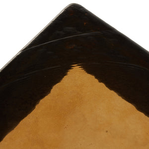 Giselle End Table In Amber Cast Glass