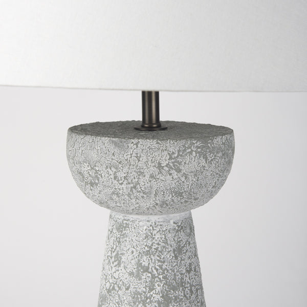 Julia 16.0L x 16.0W x 27.0H Gray Antique Painted Cement Table Lamp