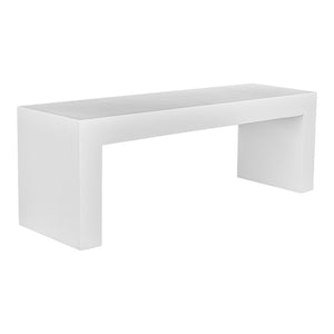 Moe's Lazarus Outdoor Bench in White Concrete