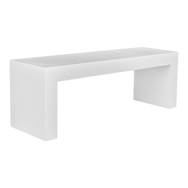 Moe's Lazarus Outdoor Bench in White Concrete