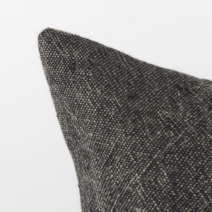 Isolde 14L x 26W Beige and Black Fabric Color Blocked Decorative Pillow Cover
