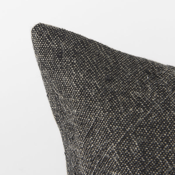 Isolde 14L x 26W Beige and Black Fabric Color Blocked Decorative Pillow Cover