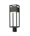 Barwick 1 Light Outdoor Post Mount Fixture in Black Finish