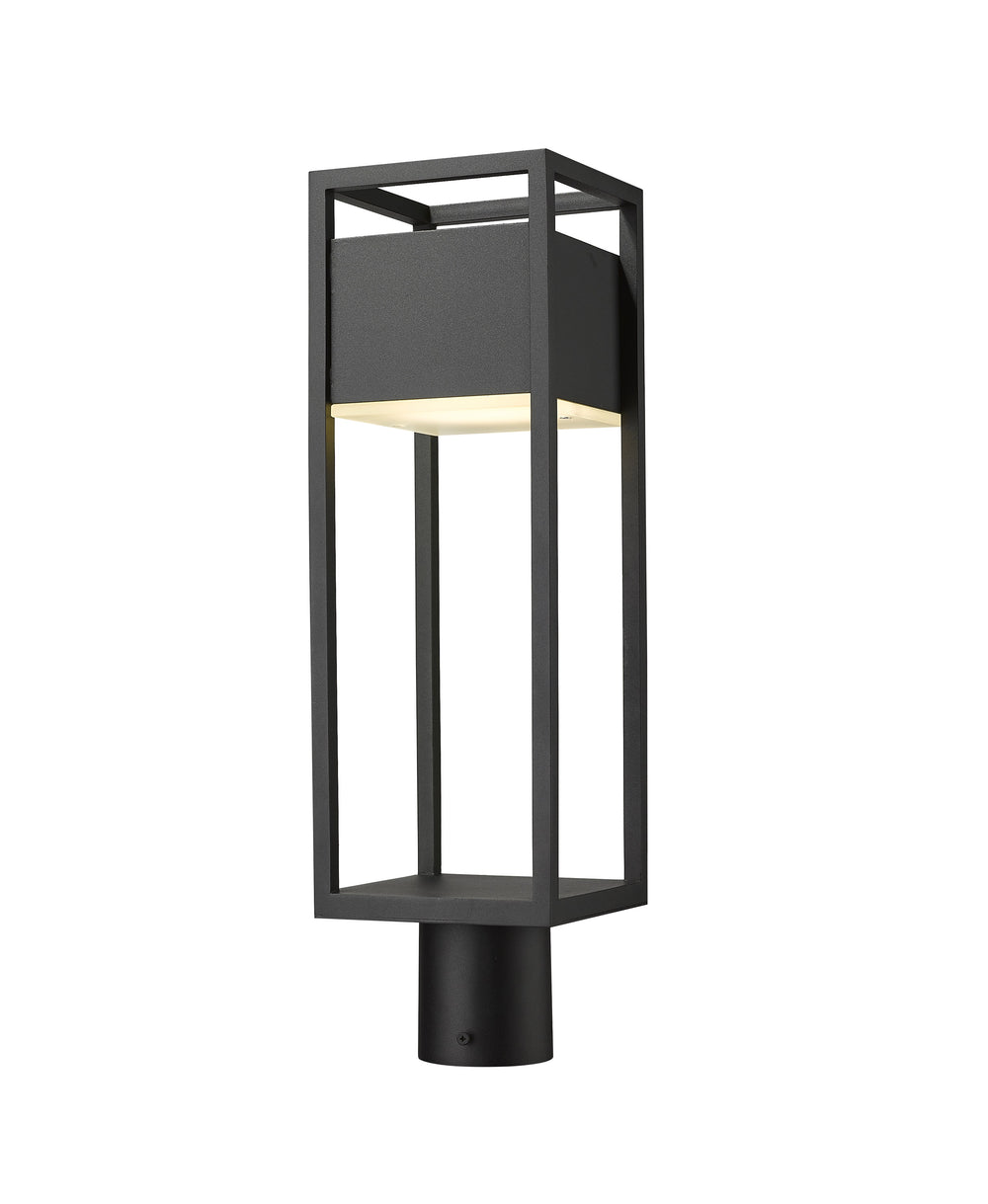 Barwick 1 Light Outdoor Post Mount Fixture in Black Finish