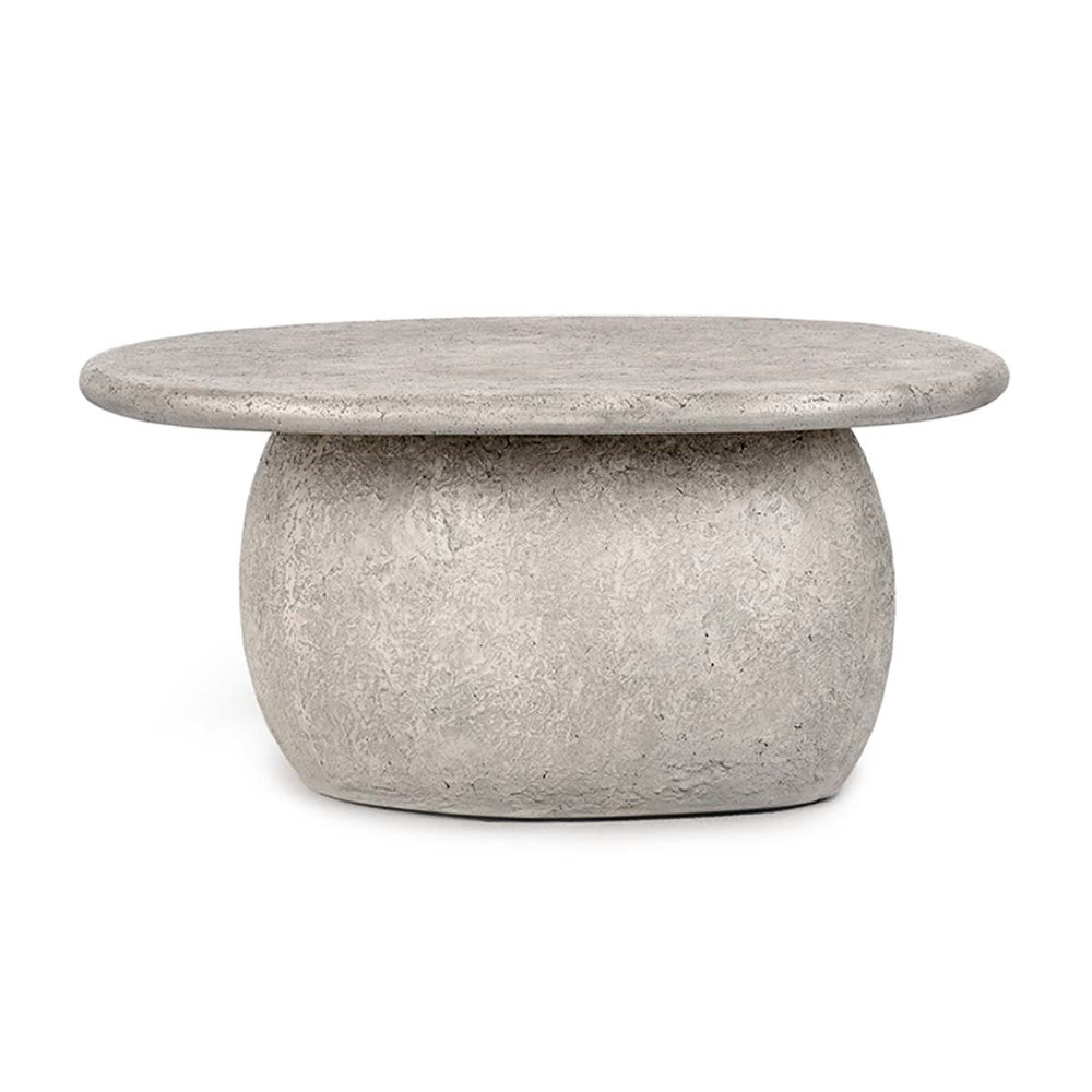 Britney Outdoor Round Coffee Table - Light Gray Concrete