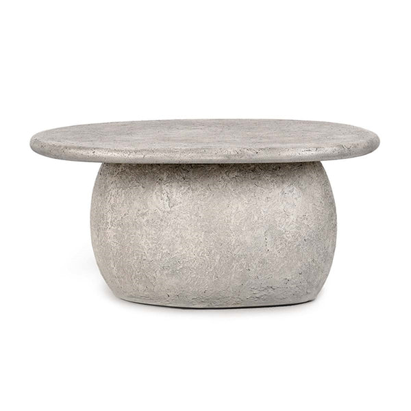 Britney Outdoor Round Coffee Table - Light Gray Concrete