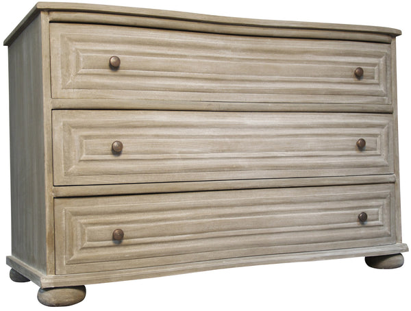 Lauren Mahogany Dresser with Brass Pulls in Weathered Finish