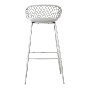 Piazza White Outdoor Barstool Set of 2