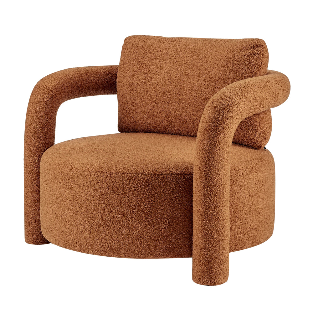 Maisie Faux Shearling Accent Arm Chair, Wilmont Brown