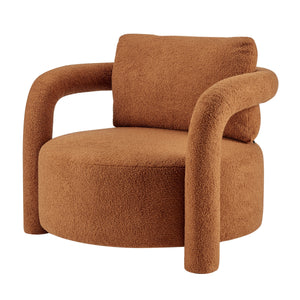 Maisie Faux Shearling Accent Arm Chair, Wilmont Brown