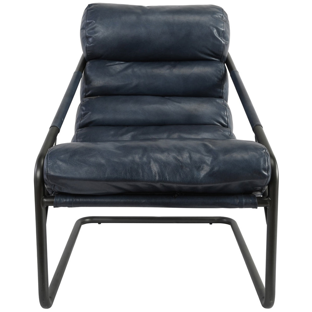 Jackson Ocean Blue Leather Accent Chair with Metal Frame
