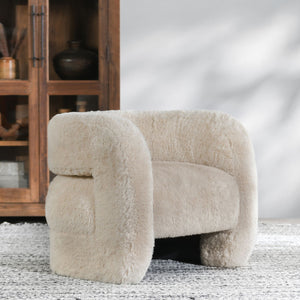 Classic Home Teddy Plush Accent Chair with Faux Fur
