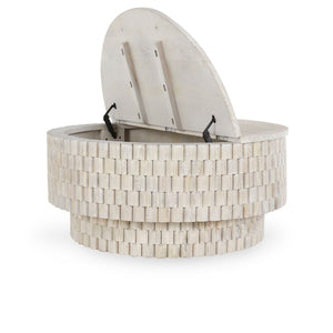 Norwood Solid Wood Round Coffee Table - Coastal White