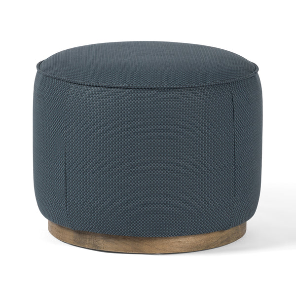 Sinclair Round Ottoman In Fresno Cobalt