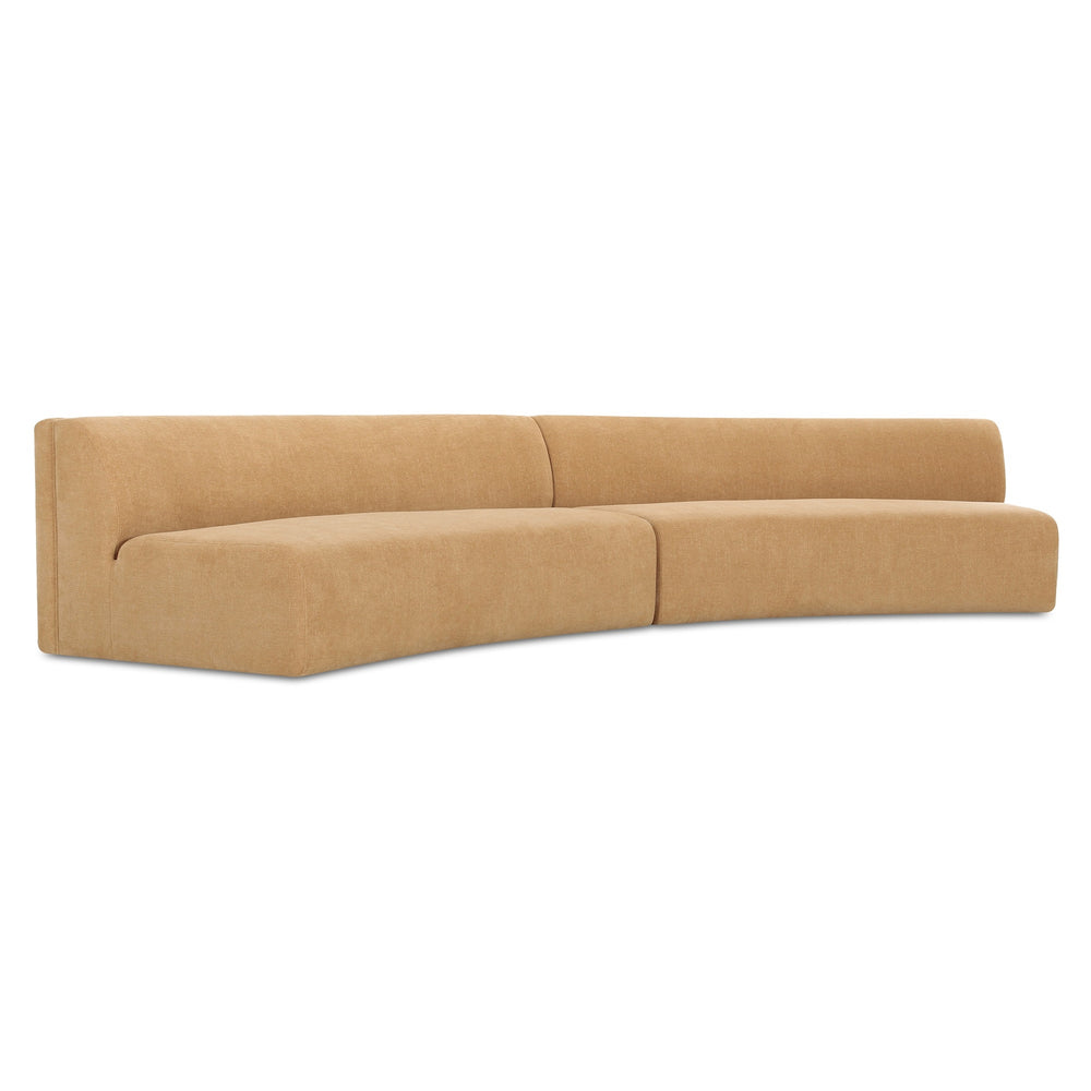 Naomi 2 Piece Concave Modular Sectional in Golden Yellow