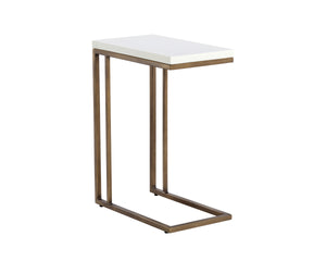 SAWYER END TABLE - ANTIQUE BRASS - WHITE