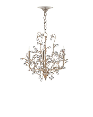 Crystal Bud Silver Small Chandelier In Silver Granello