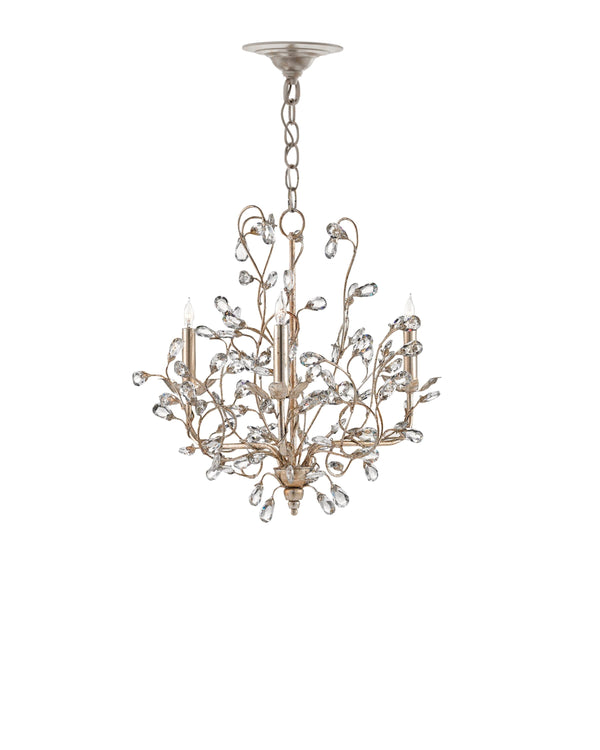 Crystal Bud Silver Small Chandelier In Silver Granello