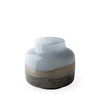 Nasser I Short Blue/Gold/Chrome Urn Style Glass Vase