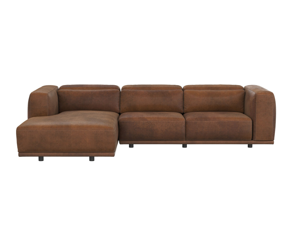 BEAU SOFA CHAISE - LAF - LUCIA TOBACCO LEATHER