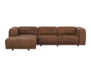 BEAU SOFA CHAISE - LAF - LUCIA TOBACCO LEATHER