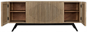 Illusion Sideboard with Steel Base, Bleached Walnut
